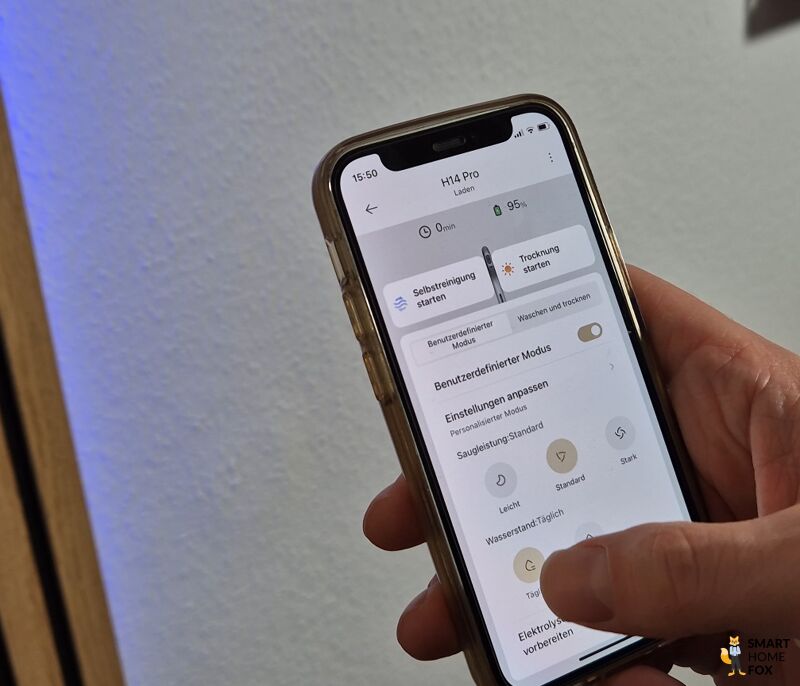 Dreame H14 Pro App in der Nahaufnahme.